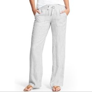Athleta Cabo Linen Striped Wide Leg Pant